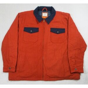 Legendary Whitetails Jacket Mens 4XL Orange Wool Blend Sherpa Lined Full Zip